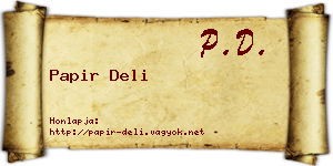 Papir Deli névjegykártya